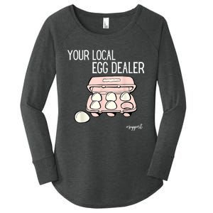 Your Local Egg Dealer Farm Fresh Eggs Funny Farming Lovers Women's Perfect Tri Tunic Long Sleeve Shirt