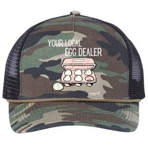 Your Local Egg Dealer Farm Fresh Eggs Funny Farming Lovers Retro Rope Trucker Hat Cap