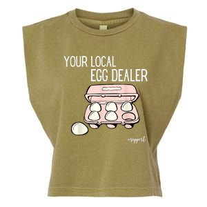 Your Local Egg Dealer Farm Fresh Eggs Funny Farming Lovers Garment-Dyed Women's Muscle Tee