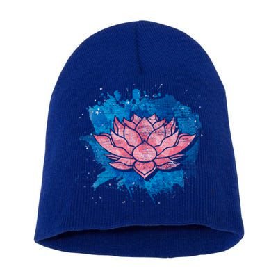 Yogi Lotus Flower Blossom Spiritual Buddhist Yoga Lotus Gift Short Acrylic Beanie