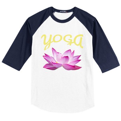 Yoga Lotus Flower Yoga Instructor Design Gift Baseball Sleeve Shirt