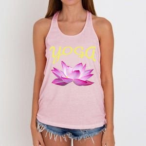 Yoga Lotus Flower Yoga Instructor Design Gift Women's Knotted Racerback Tank