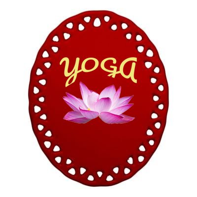 Yoga Lotus Flower Yoga Instructor Design Gift Ceramic Oval Ornament