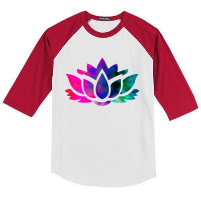 Yoga Lotus Flower Gift Kids Colorblock Raglan Jersey