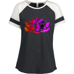 Yoga Lotus Flower Gift Enza Ladies Jersey Colorblock Tee