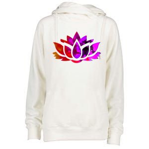 Yoga Lotus Flower Gift Womens Funnel Neck Pullover Hood