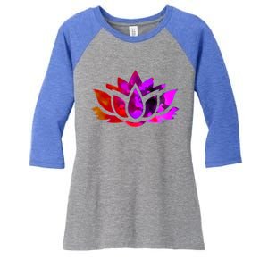 Yoga Lotus Flower Gift Women's Tri-Blend 3/4-Sleeve Raglan Shirt