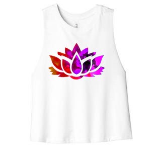 Yoga Lotus Flower Gift Women's Racerback Cropped Tank