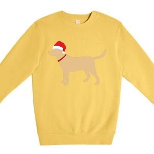 Yellow Lab Funny Gift Santa Labrador Christmas Gift Premium Crewneck Sweatshirt