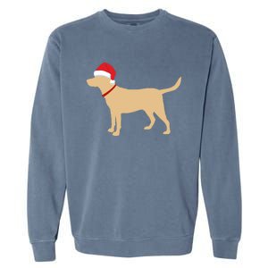 Yellow Lab Funny Gift Santa Labrador Christmas Gift Garment-Dyed Sweatshirt