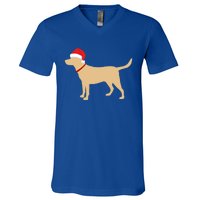 Yellow Lab Funny Gift Santa Labrador Christmas Gift V-Neck T-Shirt