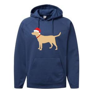 Yellow Lab Funny Gift Santa Labrador Christmas Gift Performance Fleece Hoodie