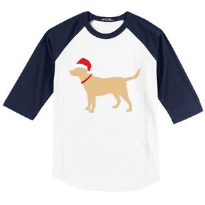 Yellow Lab Funny Gift Santa Labrador Christmas Gift Baseball Sleeve Shirt