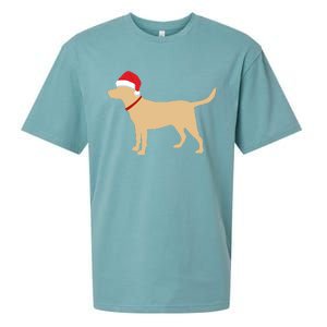 Yellow Lab Funny Gift Santa Labrador Christmas Gift Sueded Cloud Jersey T-Shirt