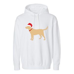 Yellow Lab Funny Gift Santa Labrador Christmas Gift Garment-Dyed Fleece Hoodie