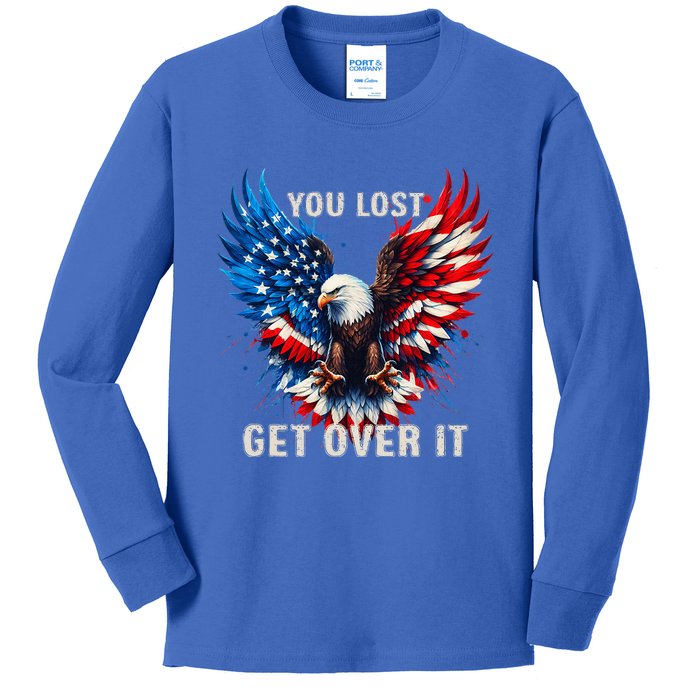 You Lost Get Over It Patriotic America Kids Long Sleeve Shirt