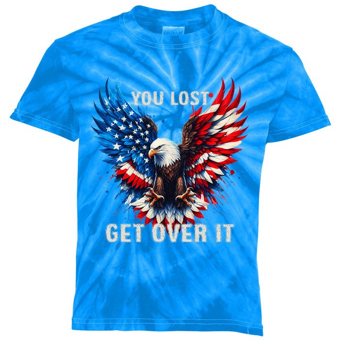 You Lost Get Over It Patriotic America Kids Tie-Dye T-Shirt