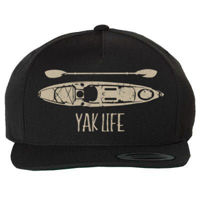 Yak Life Graphic Kayak Life Kayaking And Paddling Gift Wool Snapback Cap