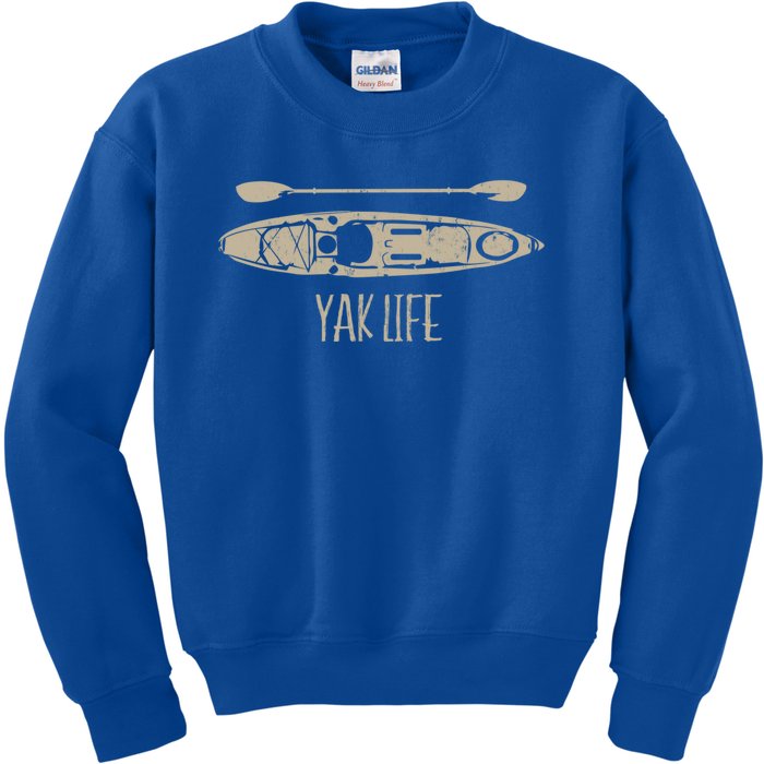 Yak Life Graphic Kayak Life Kayaking And Paddling Gift Kids Sweatshirt