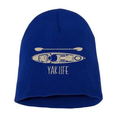 Yak Life Graphic Kayak Life Kayaking And Paddling Gift Short Acrylic Beanie