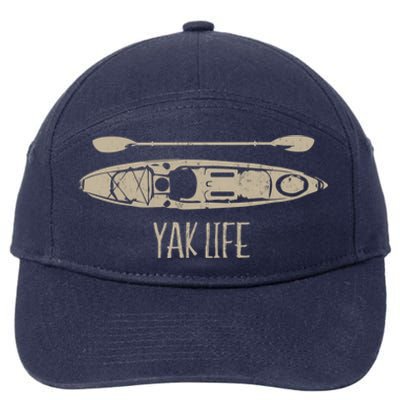 Yak Life Graphic Kayak Life Kayaking And Paddling Gift 7-Panel Snapback Hat