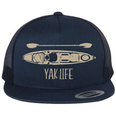 Yak Life Graphic Kayak Life Kayaking And Paddling Gift Flat Bill Trucker Hat