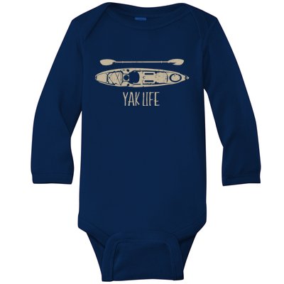 Yak Life Graphic Kayak Life Kayaking And Paddling Gift Baby Long Sleeve Bodysuit