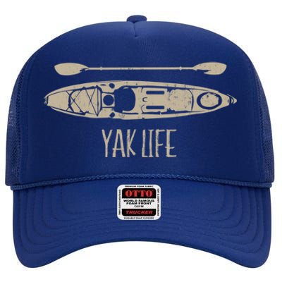 Yak Life Graphic Kayak Life Kayaking And Paddling Gift High Crown Mesh Back Trucker Hat