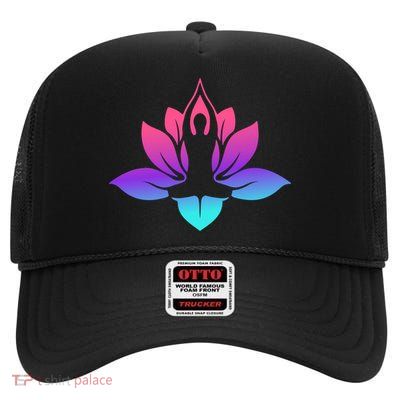 Yoga Lotus Gift High Crown Mesh Back Trucker Hat