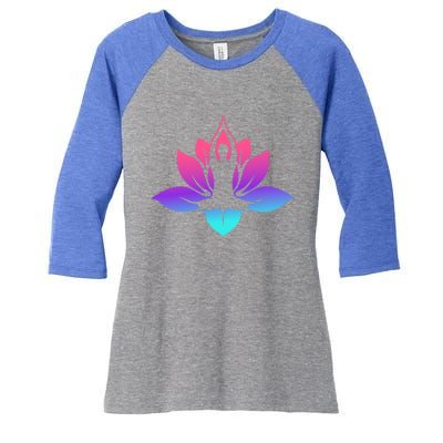 Yoga Lotus Gift Women's Tri-Blend 3/4-Sleeve Raglan Shirt