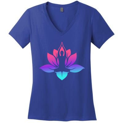 Yoga Lotus Gift Women's V-Neck T-Shirt