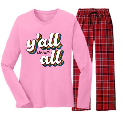 Yall Lgbtq G.A.Y Pride Month Means All Women's Long Sleeve Flannel Pajama Set 