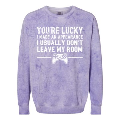 You're Lucky I Made An Appearance Video Game Controller Great Gift Colorblast Crewneck Sweatshirt