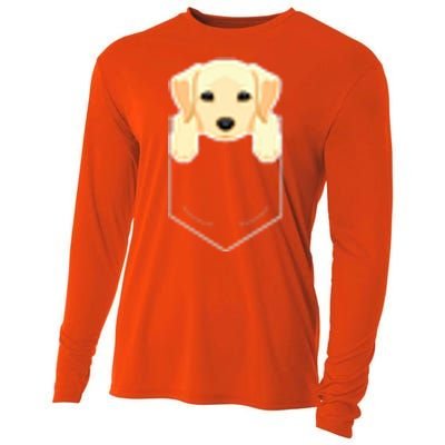 Yellow Lab In My Pocket Cute Dog Owner Cooling Performance Long Sleeve Crew