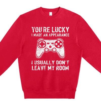 You're Lucky I Made an Appearance Video Game Controller Premium Crewneck Sweatshirt