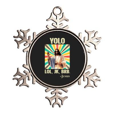 Yolo Lol Jk Brb Jesus Funny Easter Christians Resurrection Metallic Star Ornament