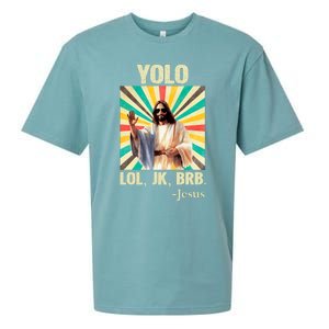 Yolo Lol Jk Brb Jesus Funny Easter Christians Resurrection Sueded Cloud Jersey T-Shirt