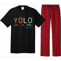 Yolo Lol, Jk, Brb Jesus, Religious Humorous Jesus Pajama Set