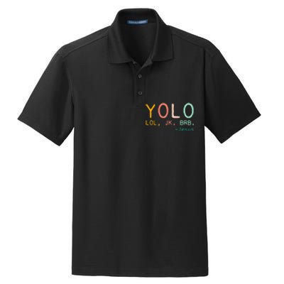 Yolo Lol, Jk, Brb Jesus, Religious Humorous Jesus Dry Zone Grid Polo