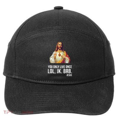 Yolo Lol Jk Brb Jesus 7-Panel Snapback Hat