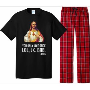 Yolo Lol Jk Brb Jesus Pajama Set