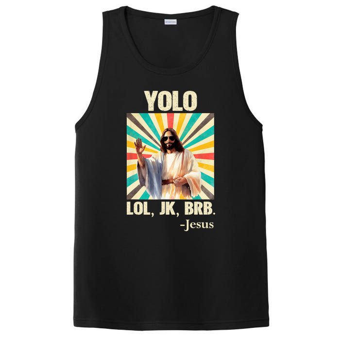 Yolo Lol Jk Brb Jesus Funny Easter Christians Resurrection PosiCharge Competitor Tank