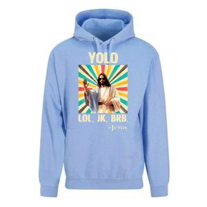 Yolo Lol Jk Brb Jesus Funny Easter Christians Resurrection Unisex Surf Hoodie