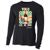 Yolo Lol Jk Brb Jesus Funny Easter Christians Resurrection Cooling Performance Long Sleeve Crew