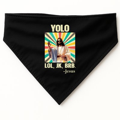 Yolo Lol Jk Brb Jesus Funny Easter Christians Resurrection USA-Made Doggie Bandana