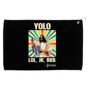 Yolo Lol Jk Brb Jesus Funny Easter Christians Resurrection Grommeted Golf Towel