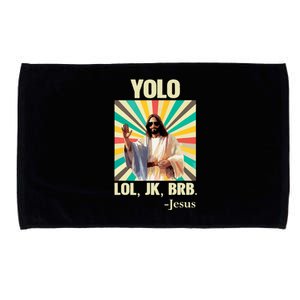 Yolo Lol Jk Brb Jesus Funny Easter Christians Resurrection Microfiber Hand Towel