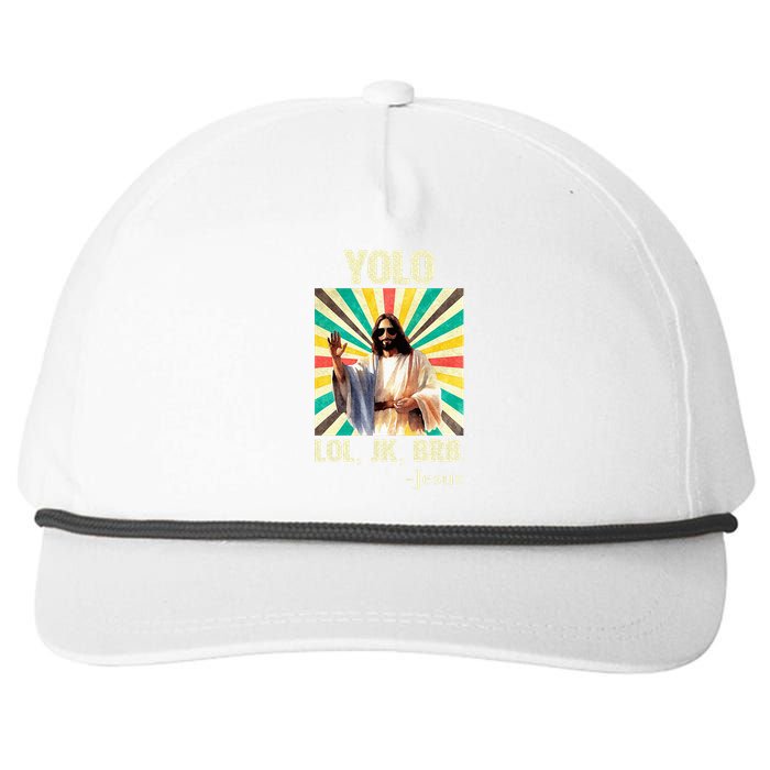 Yolo Lol Jk Brb Jesus Funny Easter Christians Resurrection Snapback Five-Panel Rope Hat