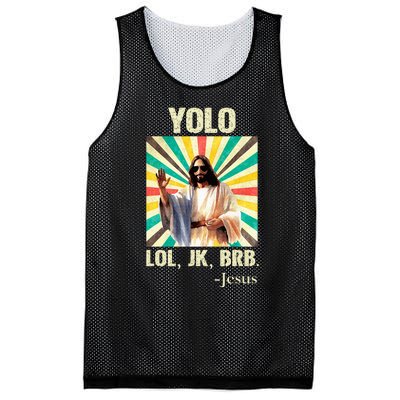 Yolo Lol Jk Brb Jesus Funny Easter Christians Resurrection Mesh Reversible Basketball Jersey Tank