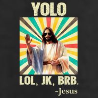 Yolo Lol Jk Brb Jesus Funny Easter Christians Resurrection 7 Panel Mesh Trucker Snapback Hat